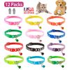 Cat Collar Adjustable Kitten Collar Pet Collar with Bell Name Tag Safety Buckle Collar