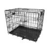 30inches Dogs Crate Folding Metal Pets Crates Double Door Puppy Cage Easy Set Up