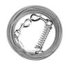49.2FT Dog Tie Out Cable Long Dog Leash Chew Proof Lead Dog Chain with Durable Spring 360Â° Rotatable Clips PVC Case for Outside Yard Caming