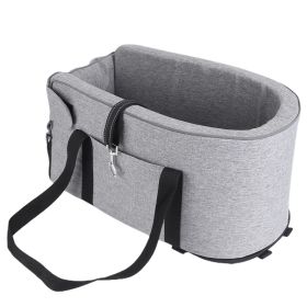 Console Pet Car Seat with Storage Pocket Booster Car Seat Portable Pet Travel Bag Machine Washable Pet Seat Fit For Small Dog Cat (Option: Silver)