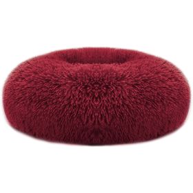 Pet Dog Bed Soft Warm Fleece Puppy Cat Bed Dog Cozy Nest Sofa Bed Cushion For S/M Dog (Option: Red_L)