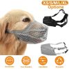 Pet Muzzle Mask Soft Mesh Muzzle Adjustable Dog Mouth Cover with Breathable Mesh Adjustable Neck Forehead Strap for Anti Biting Barking Chewing