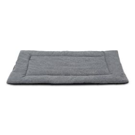 Dog Bed Mat Comfortable Fleece Pet Dog Crate Carpet Reversible Pad Joint Relief For S/M/L Dogs w/ Water Resistant Breathable Cushion Pad Sofa Car Seat (Option: S)