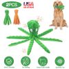 2Pcs Squeaky Dog Toys No Stuffing Crinkle Plush Octopus Dog Teething Toy Interactive Dog Toy Dog Training Toy For Puppy Small Medium Large Dog