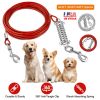 49.2FT Dog Tie Out Cable Long Dog Leash Chew Proof Lead Dog Chain with Durable Spring 360Â° Rotatable Clips PVC Case for Outside Yard Caming
